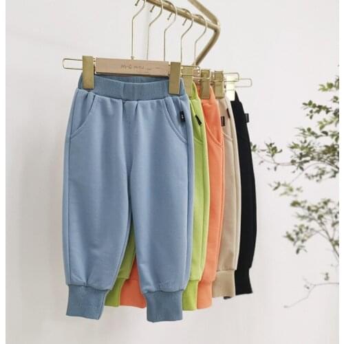 Toddler Boys Pants Spring Autumn Casual Solid Color Trousers for Boy Fashion Elastic Waist Baby Kids Harem Pants Kids Sweatpants