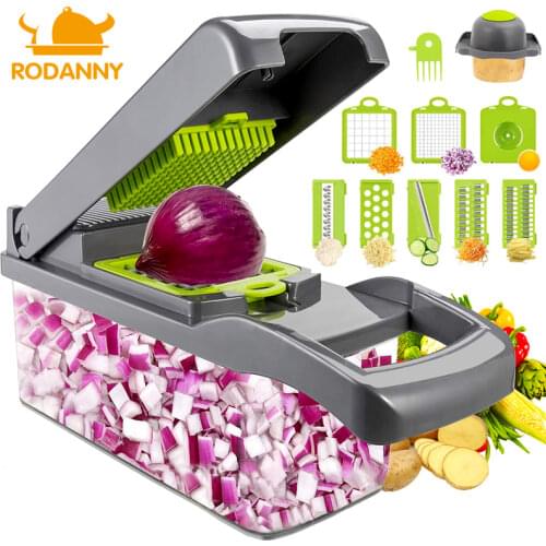 Rodanny Multifunctional Vegetable Cutter Fruit Slicer Grater Peeler Potato Peeler Carrot Grater Drain Basket Kitchen Tool