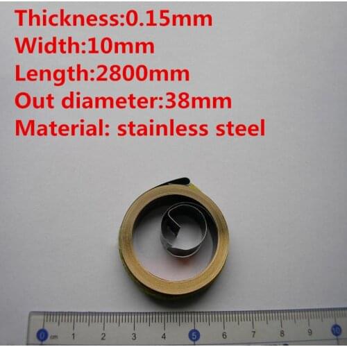 Stainless Steel Constant Force Coil Flat Torsion Volute Spiral Spring,0.15mm Thickness*10mm Width*2800mm Length*38mm Out Dia
