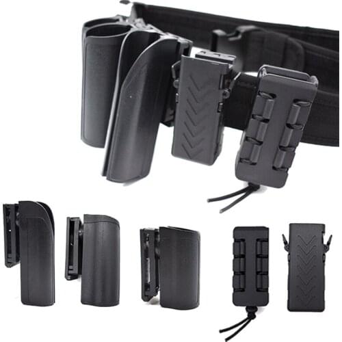 Tactical Polymer Spray Pouch Flashlight Pouch Holder 9mm Pistol Magazine Pouch Mace Baton Holster Case 360° Rotable Belt Clip