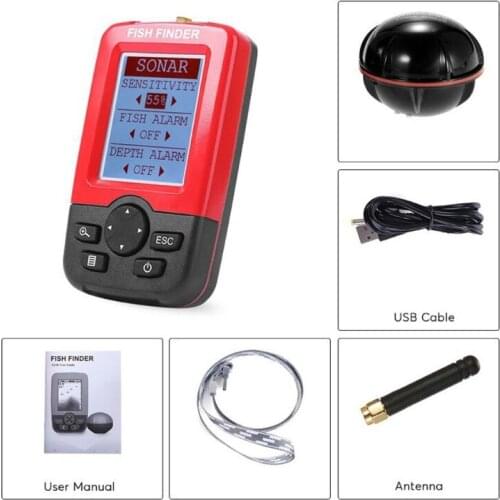 Smart Portable Fish Finder 100M Wireless Sonar Sensor Sounder LCD Fishfinder E56D