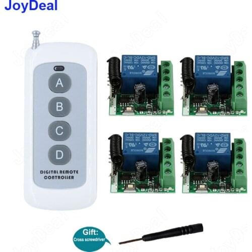 433Mhz Universal Wireless Remote Control Switch DC 12V 1 CH Way RF Relay Receiver Module & 433 MHz Transmitter for Light Switch
