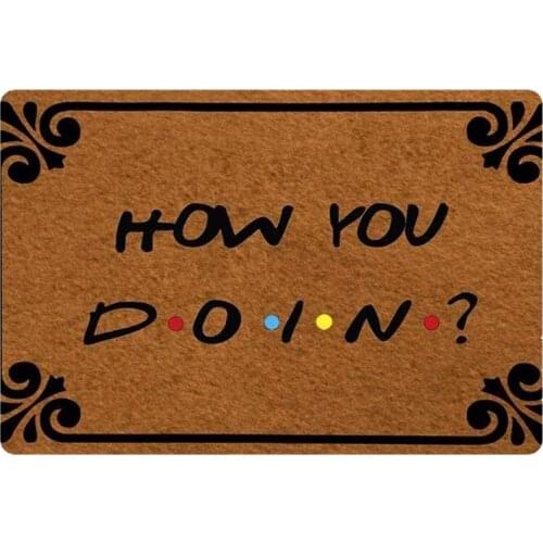 Entrance Doormat How You Doin Door Mats Non Slip Indoor/Outdoor Lightweight Brown Front Mat Funny Doormats