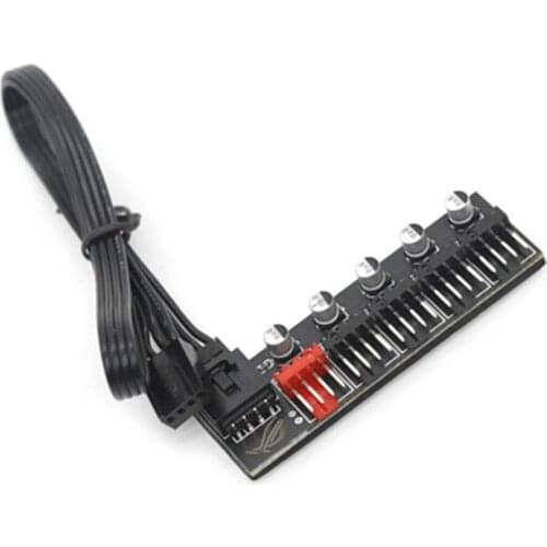 1 to 5 Motherboard Small 4Pin PWM Fan Hub 5 Ports PC Cooling Fan Hub Splitter Speed Controller for Computer Cooling Systerm