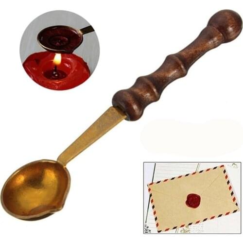 1 pcs DIY Vintage Retro Wax Paint Spoon Mini Brass Sealing Wax Seal Stamp Dedicated Spoon Wax Seal Accessories