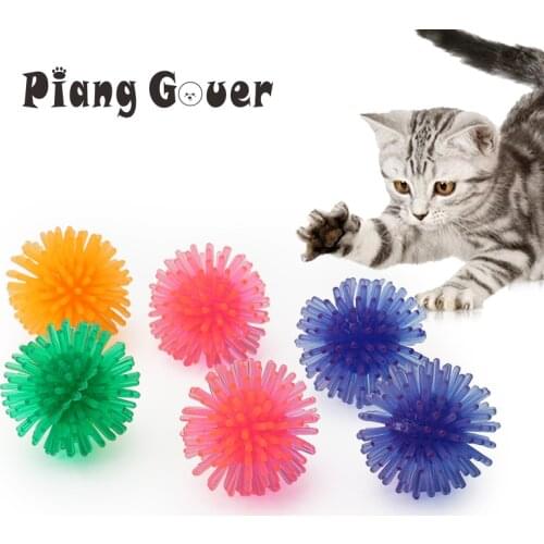 10PCS/LOT PVC Soft Thorn Ball Cat Toys Colorful Small Ball Cats Pet Toys
