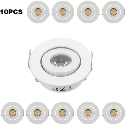 10pcs/lot Jewelry Show Case Cabinet Spot Lamp White MINI LED Downlight 3W