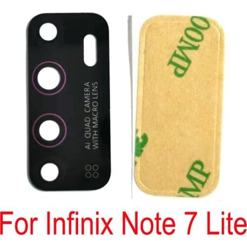 2 PCS Rear Back Camera Glass Lens Cover For Infinix Note 7 Lite Note7 Lite Main Camera Lens With Glue Sticker Repair Parts