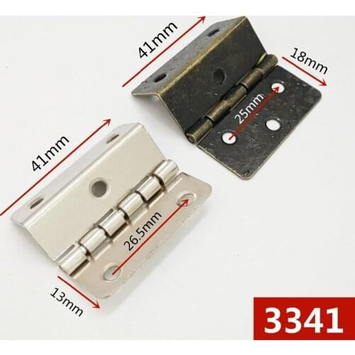 4pcs/Lot Length 41mm Iron Vintage Antique Carbinet Drawer Hinge Wooden Furniture Jewelry Gift Box Brass Hinge Furniture Hinge