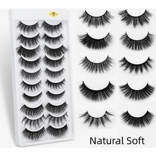 5/10 Pairs Natural False Eyelashes Fake Lashes 3d Mink Lashes Extension Eyelash Mink Eyelashes for Beauty Makeup Tools