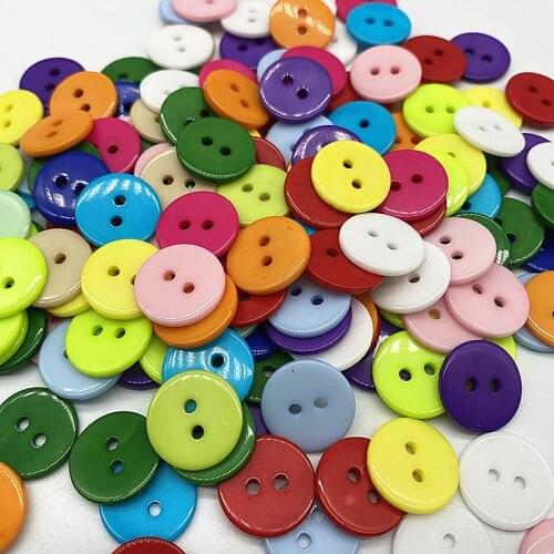 9-20mm Colours Double Eye Bread Button Round Resin Sewing Buttons Diy Scrapbooking Multicolour