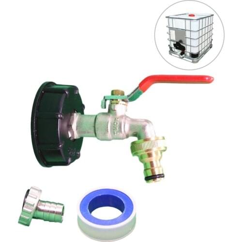 IBC Tank Adapter S60X6 To Iron Brass Tap 1/2" Replacement Valve 60mm Coarse Thread to 15mm Garden Water Connectors Drain Adapter
