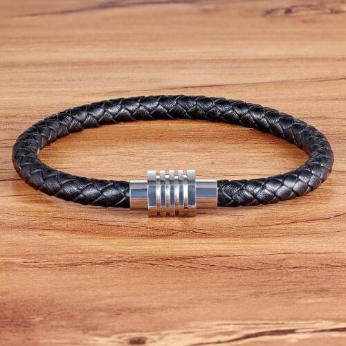 TYO New Top Stainless Steel love Bracelets For Women Men Genuine Leather Bracelets & Bangles Pulseiras Masculina Men Jewelry