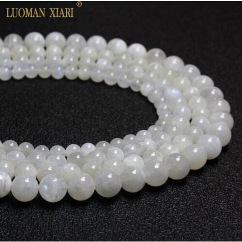 Wholesale 100% Natural AAA Blue Moon light Moonstone Round Stone Beads For Jewelry Making DIY Bracelet Necklace 6/7/8/9 mm