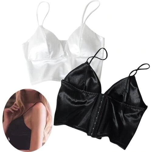 Sexy Women Sexy Strap Silk smooth Plunge Bralette Bra Sleeping brassiere Push Up Bras sexy lingerie Top wireless bra top