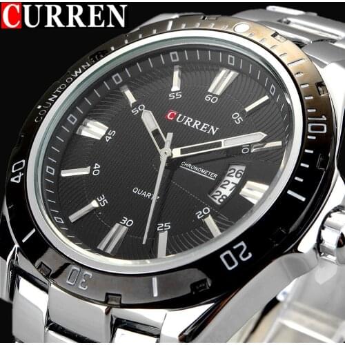 2018 CURREN New Fashion Men Sports Watches Casual Quartz Date Clock Man Watch Mens Full Steel Wrist Watch Relogio Masculino