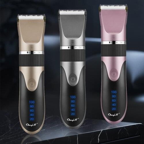 CkeyiN Hair Trimmer Ceramic Blade Adjustable Beard Trimer Led Dispaly Electric Clipper Cordless Trimmer Barber Hair Cutting