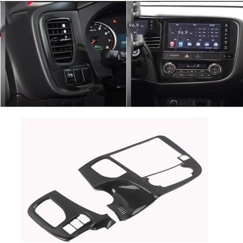 For Mitsubishi Outlander 2016-2019 2020 ABS Black GPS Navigation Control Panel Cover Interior Part Car styling Accessories