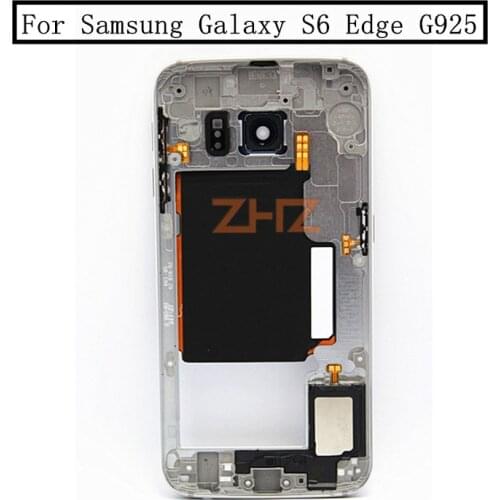 For Samsung Galaxy S6 Edge G925 G925F Single Card Middle Frame Plate Bezel Housing Case Mid Faceplate Frame Repair Parts