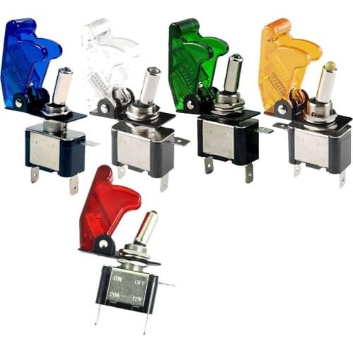 EE support Blue Red Green Yellow White Cover 12V LED Light Switch Car Accessories Rocker Toggle Switch SPST ON/OFF XY01