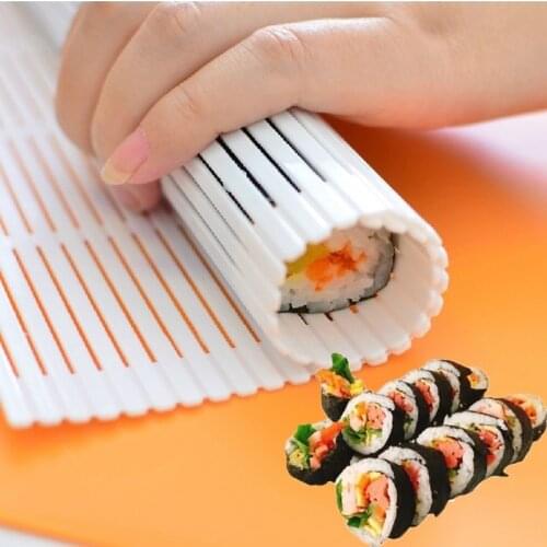 Sushi Roll Mold Sushi Mat Non-stick Sushi Rolling Roller Hand Maker Sushi Tools Onigiri Rice Rollers Bamboo Cooking Accessories