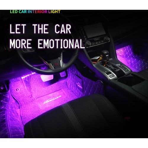 Car Interior LED Decorative Light Bar Ambient Foot Lamp With Cigarette Lighter atmosphere lights Backlight 12v Auto Accessorie