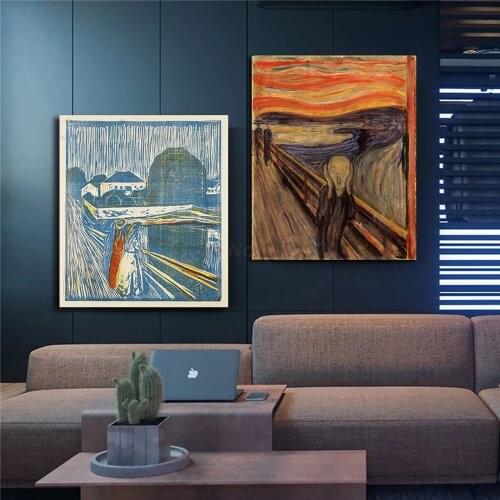 The Scream by Edvardes Munches Expressionism Paintings On Canvas Modern Art Decorative Wall Pictures Poster Home Decoration