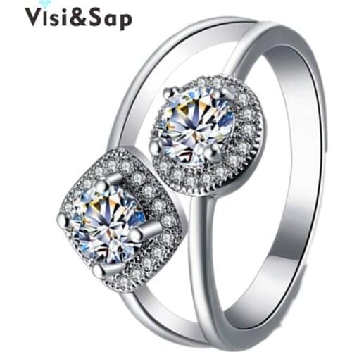 Eleple Square Round Stone ring fashion jewelry Euramerica Rings For women Wedding bands engagement bague Bijoux VSR239