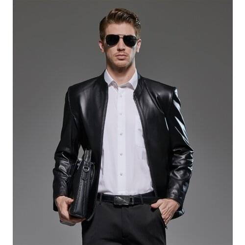 Free shipping,Sales!Plus size clothes.Eur 56-58.casual big man genuine leather jacket.fashion soft sheepskin coat.quality