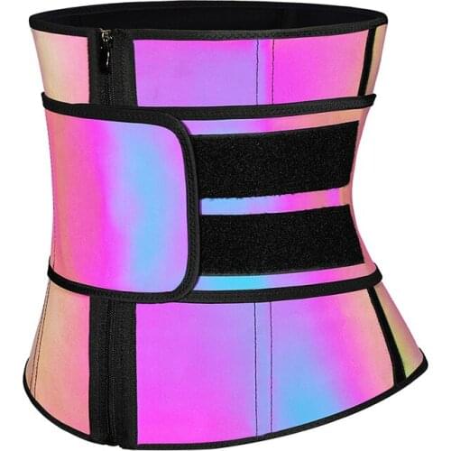 Latex Waist Trainer Body Shaper Reflective Waist Trainer Shapewear Slimming Belt Fajas Colombianas 7 Steel Cincher Corset
