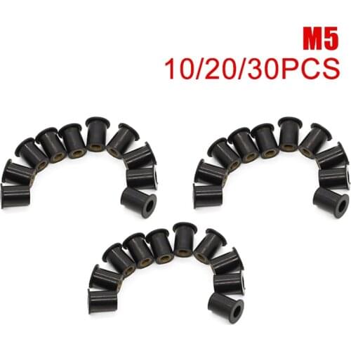 Motor M5 Rubber Well Nuts Wellnuts Fastener For Windshield Fairing Screen Cowl Bolt Screw For Honda Yamaha Kawasaki Ducati BMW