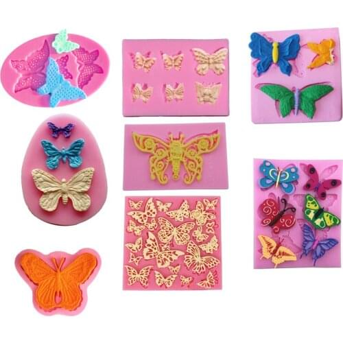 Free Shipping Many Butterfly Lace Cooking Tools Fondant Baking Diy Cake Sugar Chcolate Shaped Silicone Craft Tray Candy Mold