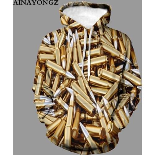 Creativity Bullet Print Mens Hoodies Hip Hop Street Hooded Sweatshirt Autumn Unisex Long Sleeve Hoody Pullover Oversized Tops