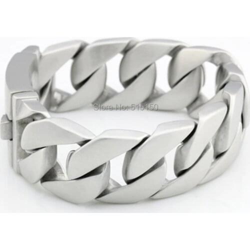 2014 PUNK ROCK 8.26" 26mm Heavy Brushed Style Stainless Steel Mens Biker Chains Bracelet Wholesale&Free shipping