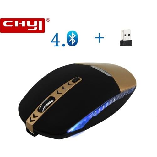 CHYI Bluetooth 4.0 +2.4G Wireless Mouse Rechargeable Computer Silent Mice 1600DPI USB Optical Quiet Mause For PC Notebook Laptop