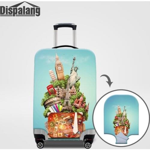 New Tourist Attraction Pattern Luggage Trolley Accessories Elastic Dust-proof Luggage Cover 18-32 inch Suitcase Protective Cover