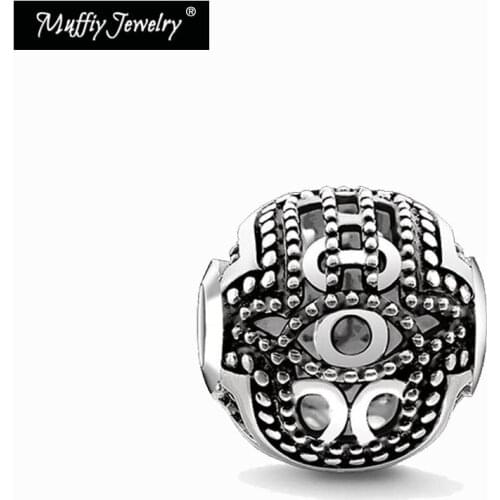 Charm Beads Hand Of Fatima,Karma Europe 2017 Brand Trendy New Good 5mm Hole Jewelry Fit Key Necklace Bracelet,Earring, Silver