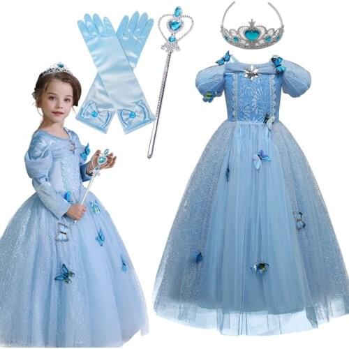 Princess Cosplay Dress Little Girl Halloween Party Birthday Vestidos Princess Gown Princess Dress Up Kids Carnival Costume