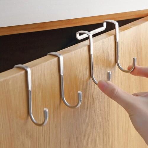 Simplicity Stainless Steel Free Punching Cabinet Door Without Trace Hook S-type Door Hanger Drawer Small Hook