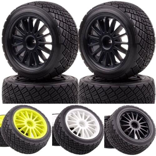 RC Tires 4pcs 2.2" Wheel Rim & Tires Tyre For 1/10 RC Model HPI WR8 Flux Rally 3.0 110697 94177