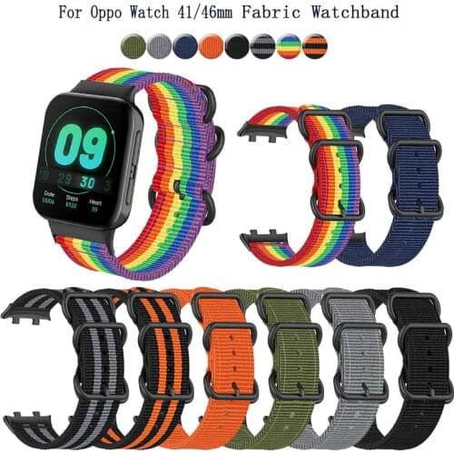 For Oppo Watch 41mm/46mm Watchband Canvas Wristbands Nylon Fabric Replacement Strap
