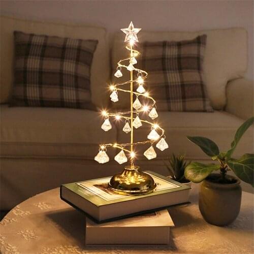 Christmas Decoration for Home Crystal Xmas Tree Night Light Wedding Fairy Lights New Year 2022 decor Garland Led Christmas Light