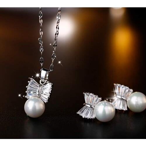 Wholesale 925 Silver Charm Crystals from Swarovskis Wedding Necklace earrings bracelet for Women Authentic Jewelry girl Gift