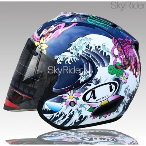 Open Face Dongyinglong Motorcycle helmet dark color Riding Motocross Racing Motobike Helmet
