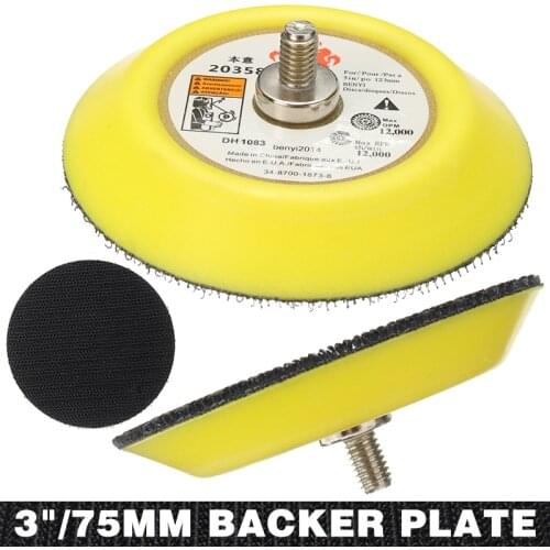 3" 75mm Polishing Backer Plate Napping Hook Loop Sanding Disc Pad Sanding Tool for Abrasive Tools