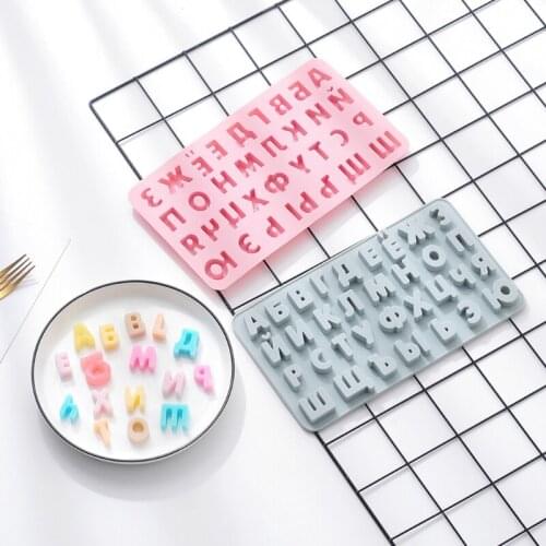 Silicone Letter Mold and Russian Number Chocolate Molds with Letters Cake Decorations Symbols Silicone Tray