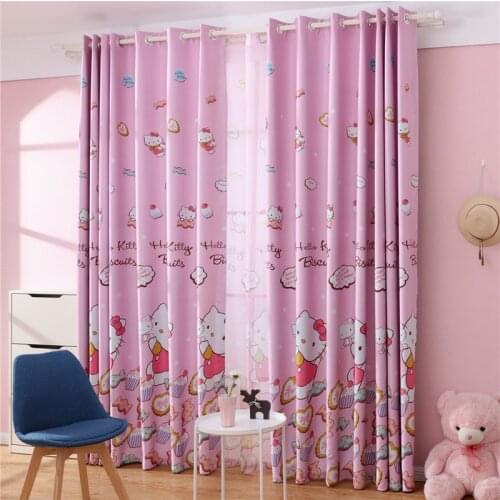 Cartoon Cat Pattern Blackout Curtains For Children Living Room Bedroom Cute Kids Window Treatments for Girls 2JL370