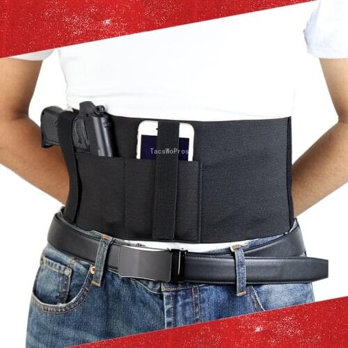 Tactical Belly Band Gun Holster Cs Army Concealed Carry for Gun Smith and Wesson Bodyguard, Shield, Glock 19, 17, 42, 43, P238