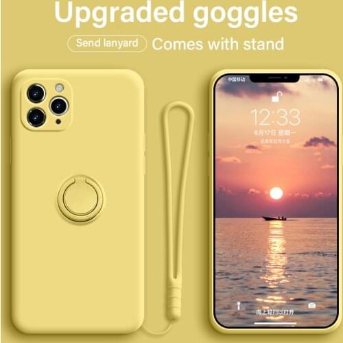 Ultra-thin Liquid Silicone Magnetic Holder Phone Case For iPhone 12 11 Pro SE XS max XR X 8 7 6 Plus Stand Ring Bracket Cover