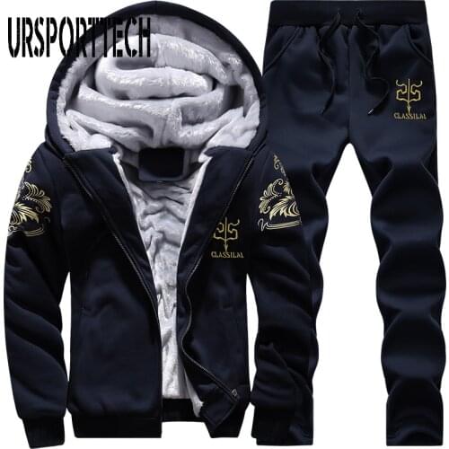 URSPORTTECH Men's Hoodies With Fur